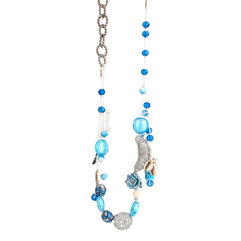 Zaya glass foil beaded Necklace