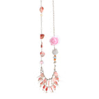 GUL Pink Rose & Mother of Pearl Shell Layered Statement Necklace