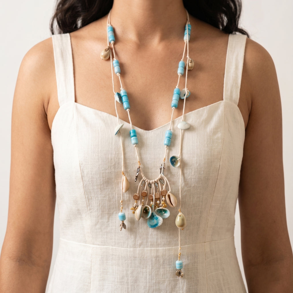 Bluebell handmade Nautical Shell  Layered Necklace