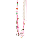 Lulu  Boho  Layered Pink Cord Necklace