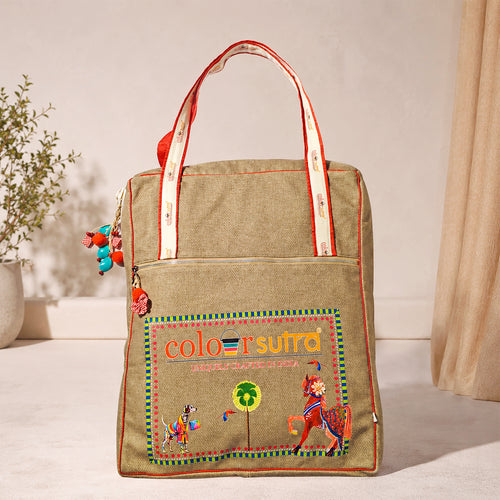CAMOUFLAGE COMFORT- Beige tote bag