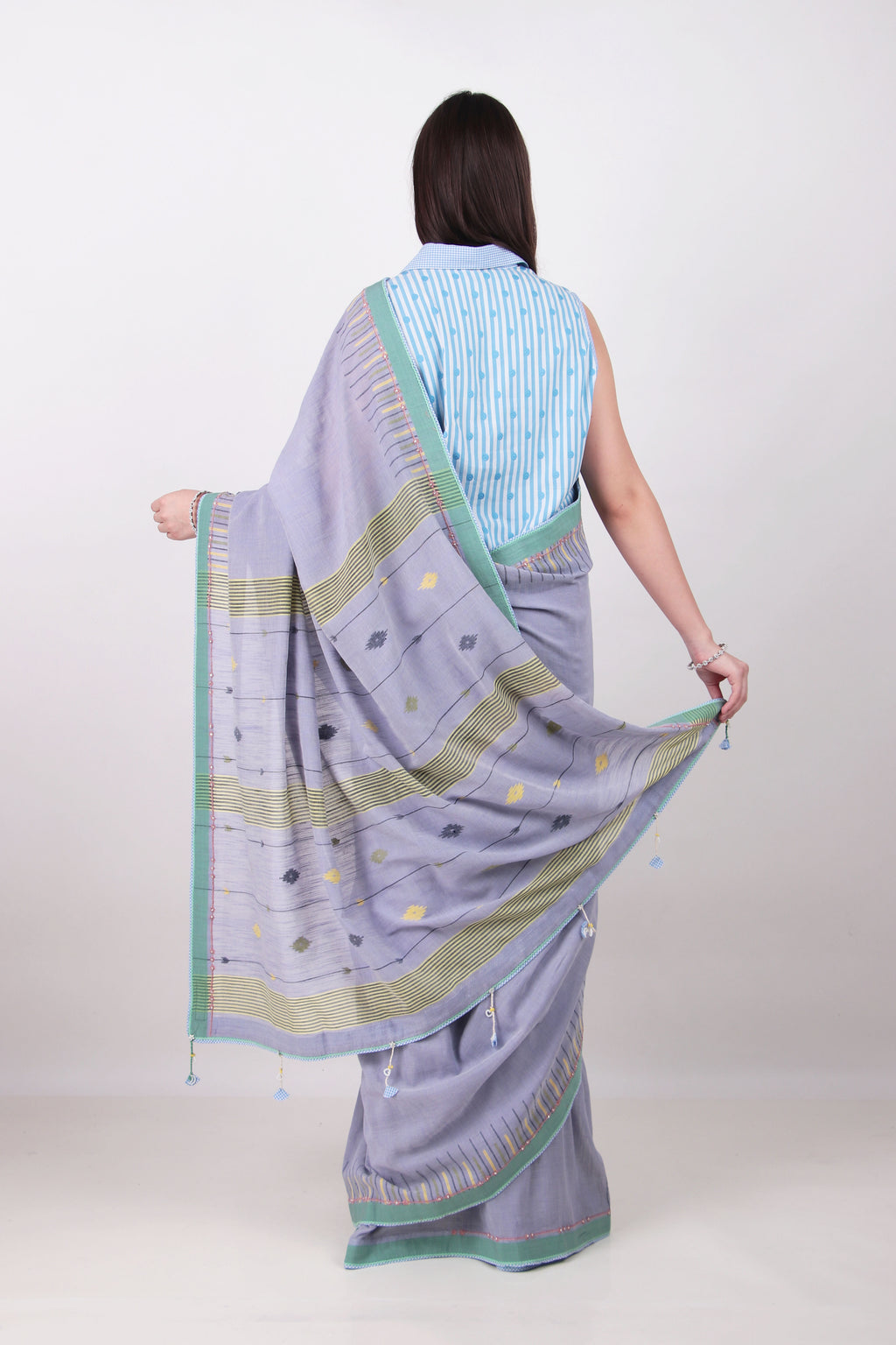 NEETI -  Lavender Grey Saree