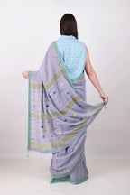 NEETI -  Lavender Grey Saree