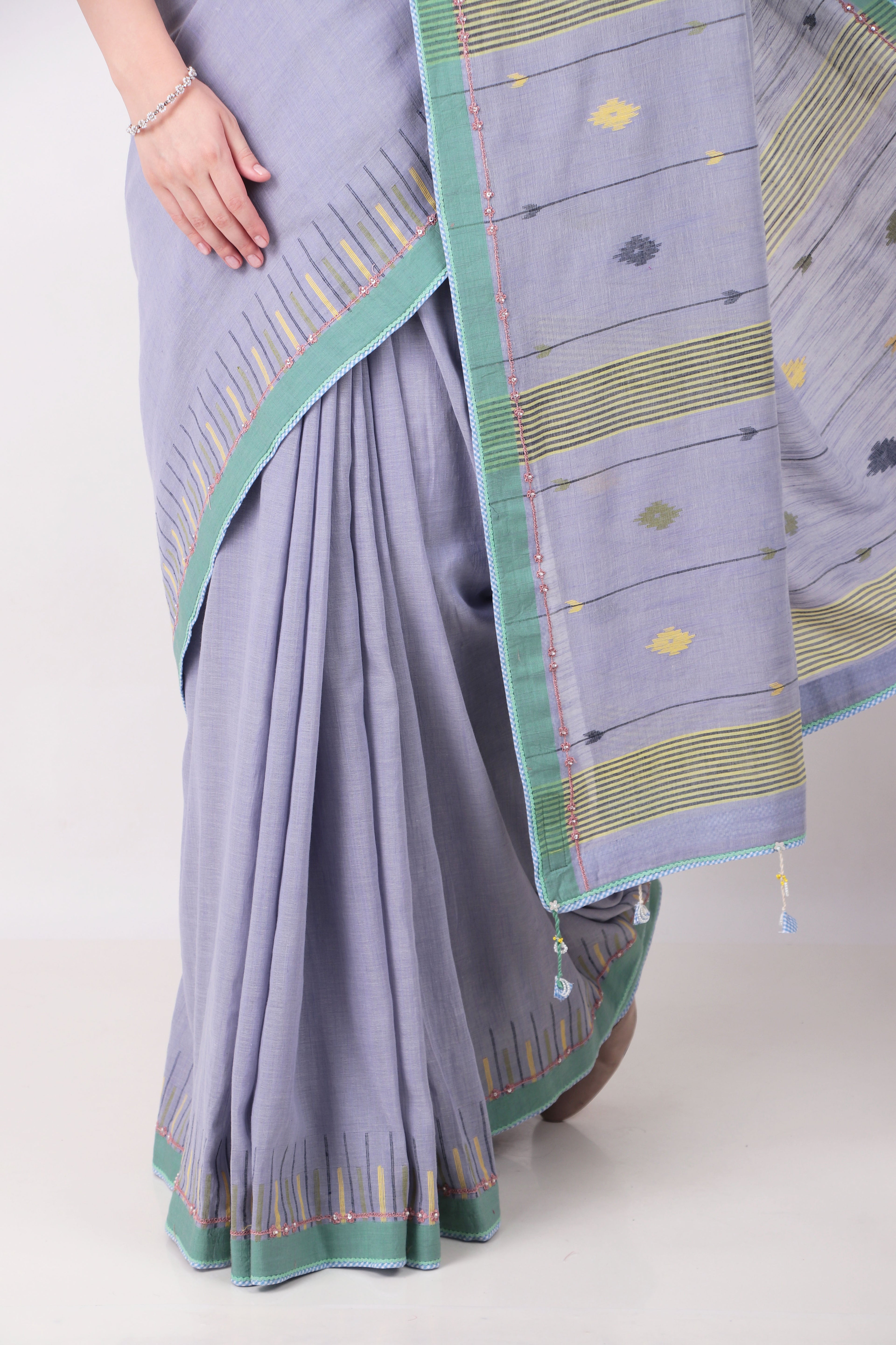 NEETI -  Lavender Grey Saree