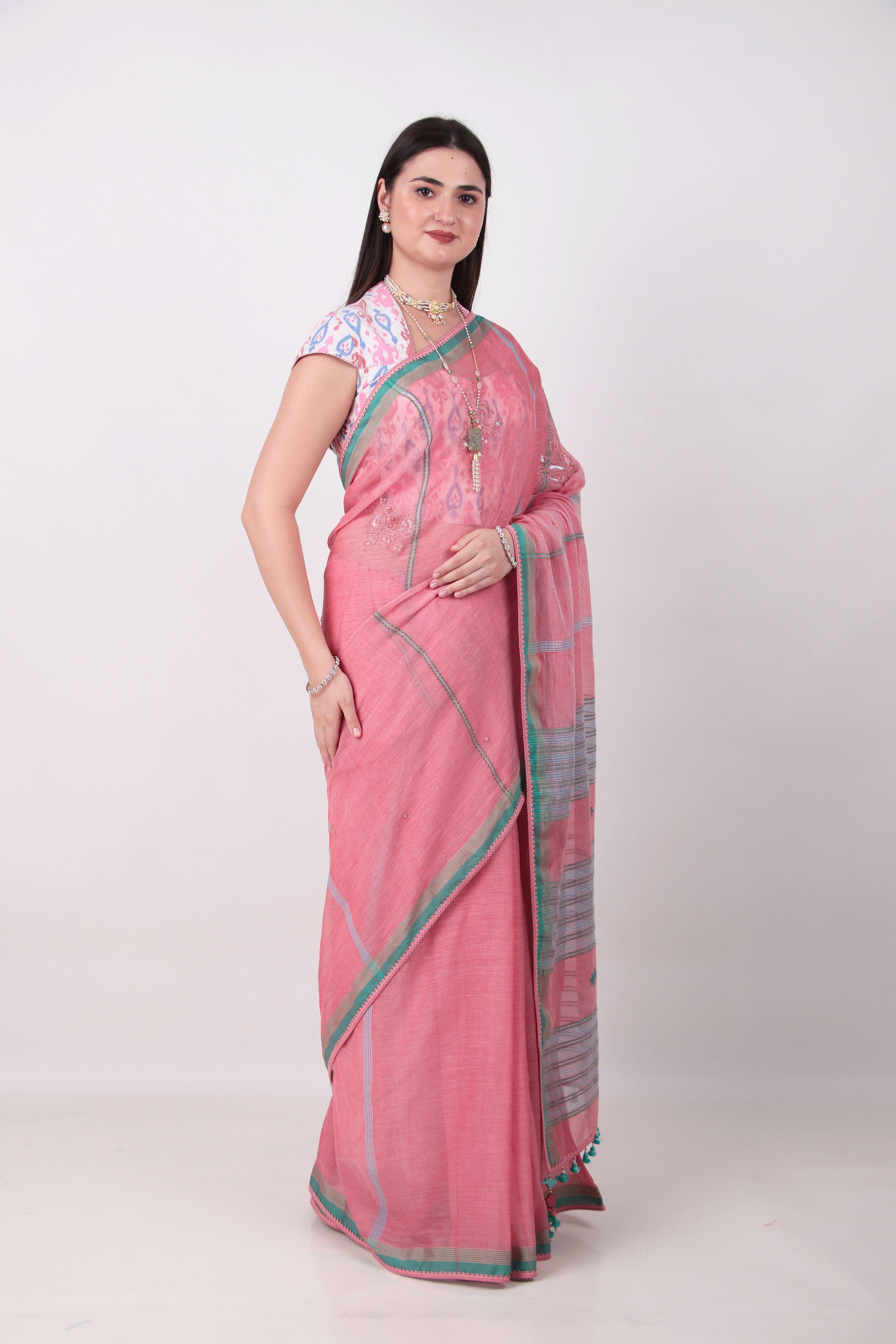 MANJARI Pink Saree