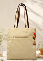EARTH SONG- beige tote bag
