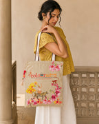 EARTH SONG- beige tote bag