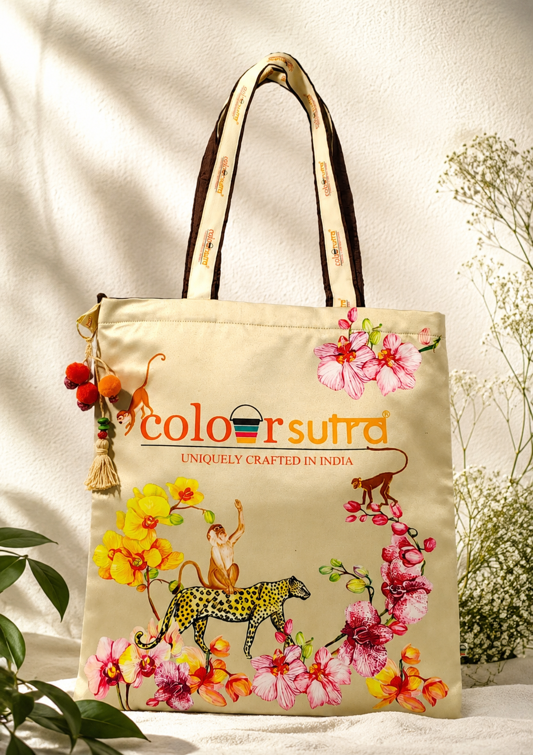 EARTH SONG- beige tote bag