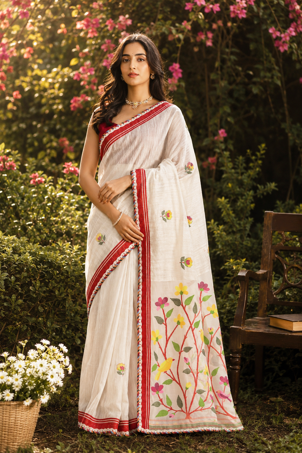 PANKHURI - Off white saree