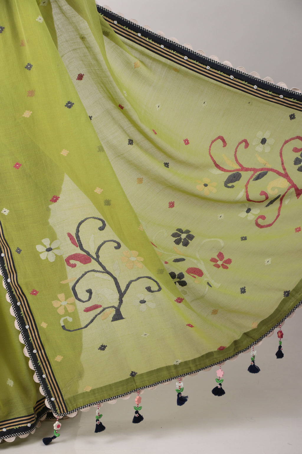 RATI- lime green Saree