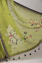 RATI- lime green Saree