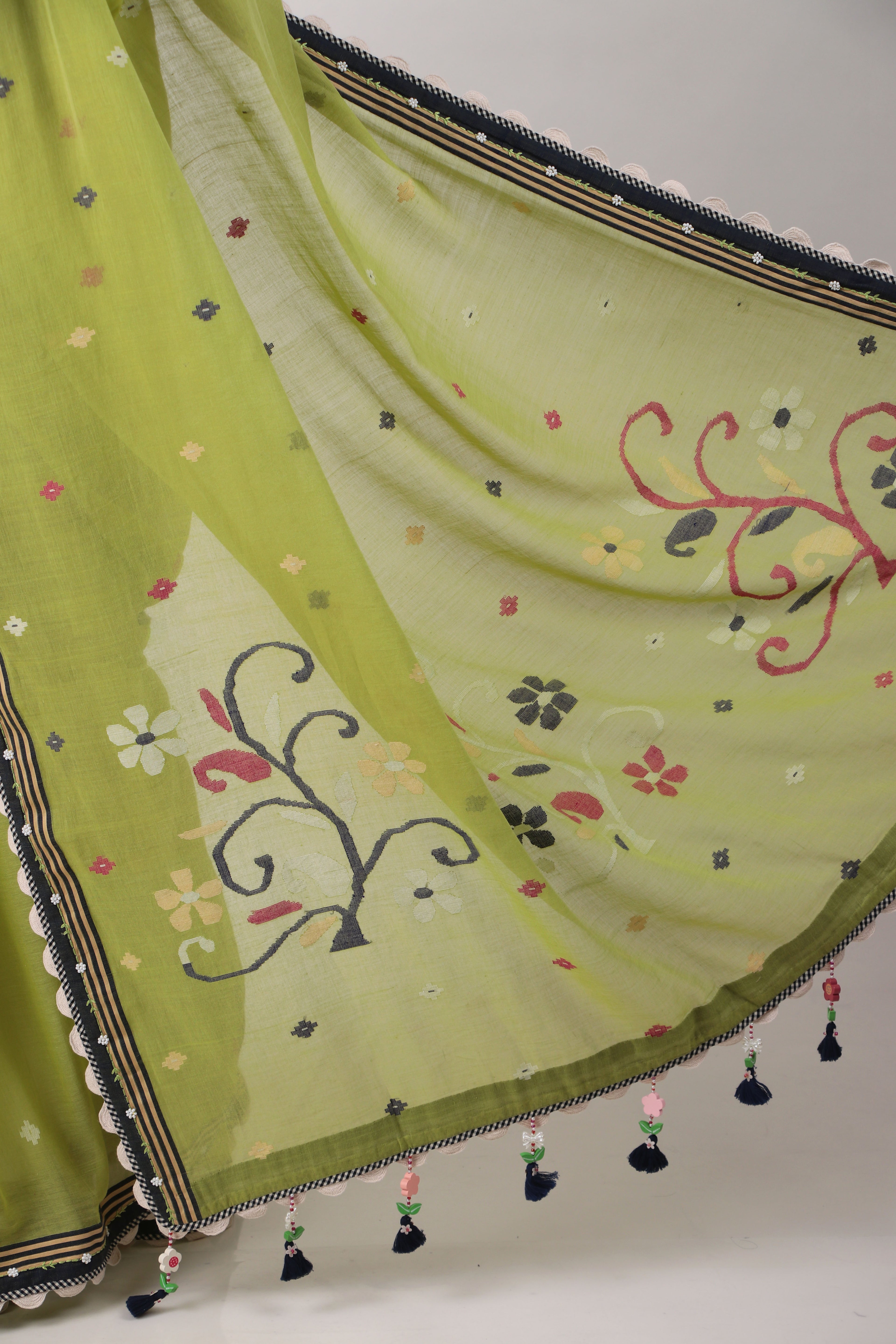 RATI- lime green Saree