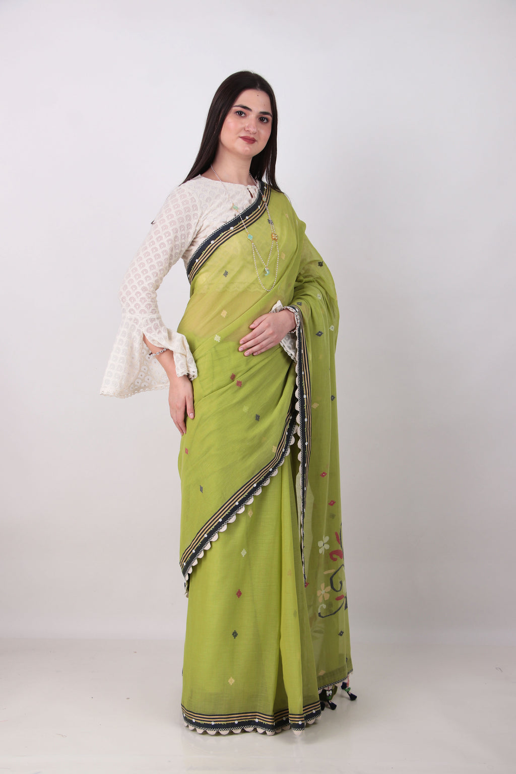 RATI- lime green Saree