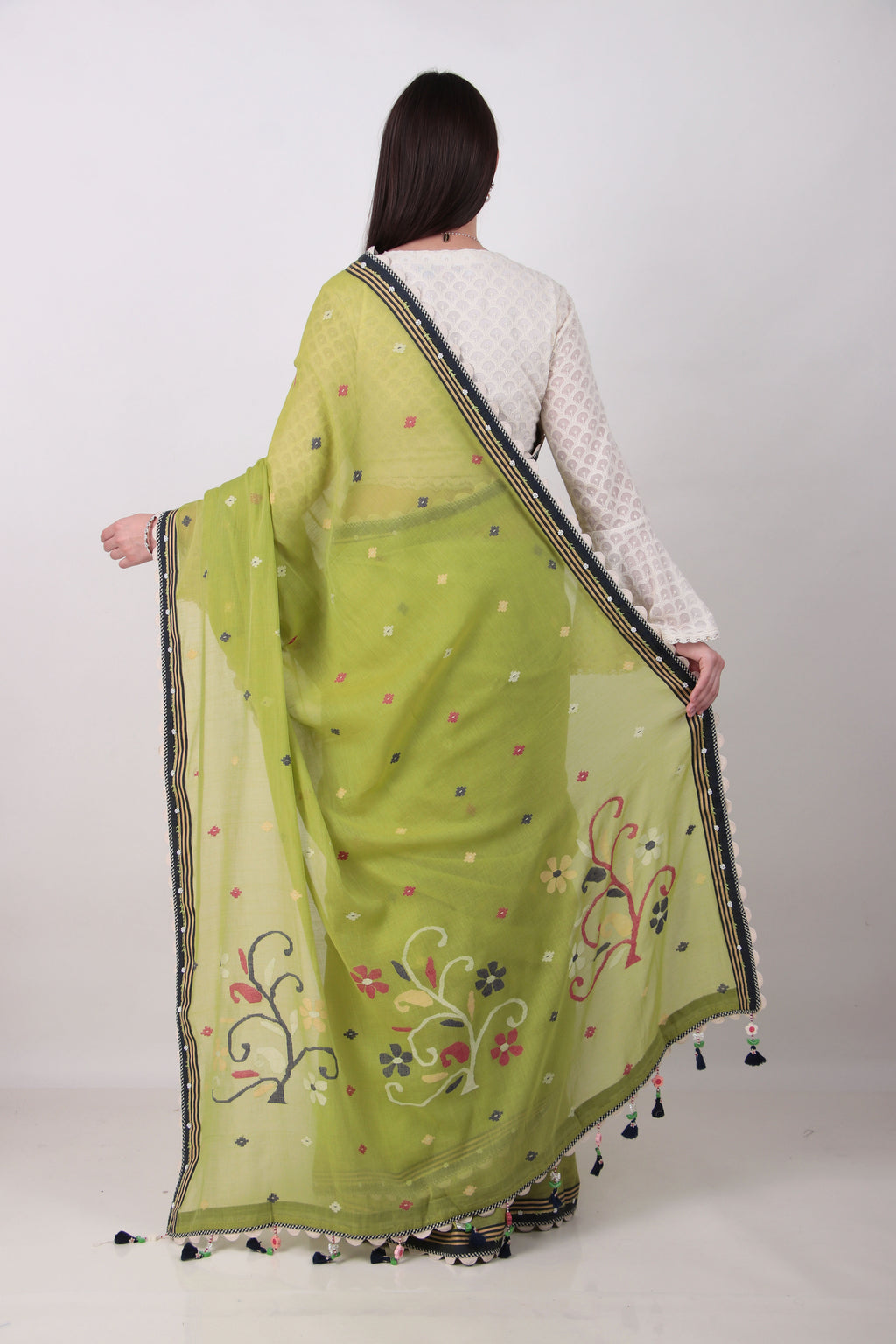 RATI- lime green Saree