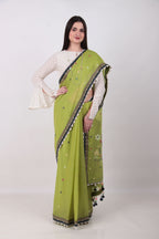 RATI- lime green Saree