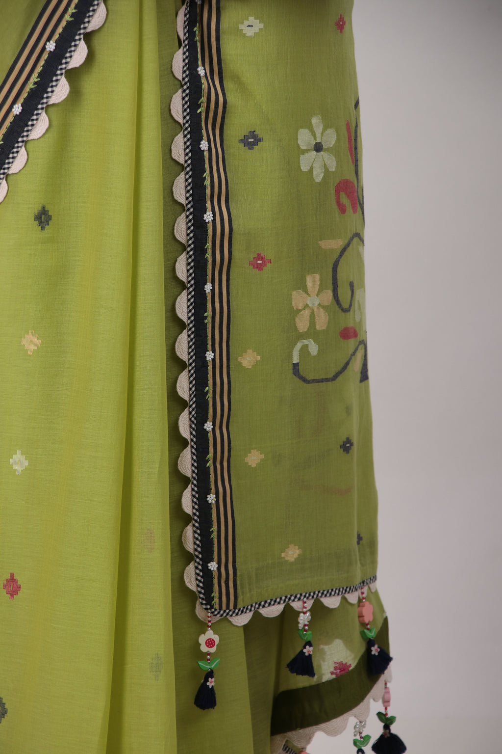 RATI- lime green Saree