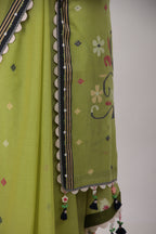 RATI- lime green Saree