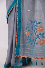 Vanani - Bluish Grey Saree