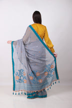 Vanani - Bluish Grey Saree