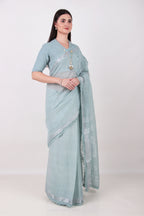Ameha - Mint Blue Saree