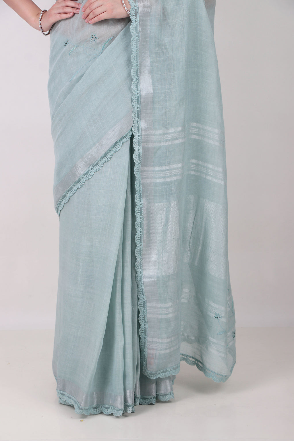 Ameha - Mint Blue Saree