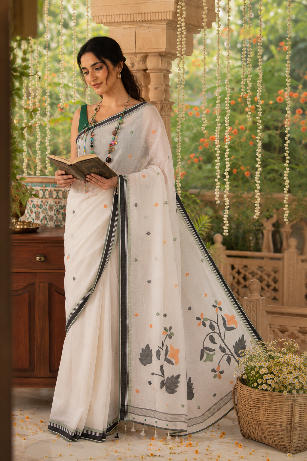 AVANI- off white Saree
