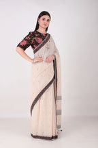 SAHAJ light beige/ecru Saree