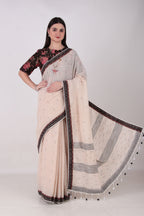 SAHAJ light beige/ecru Saree
