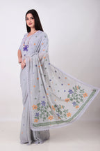 SRISHTI- ice blue jamdani Saree