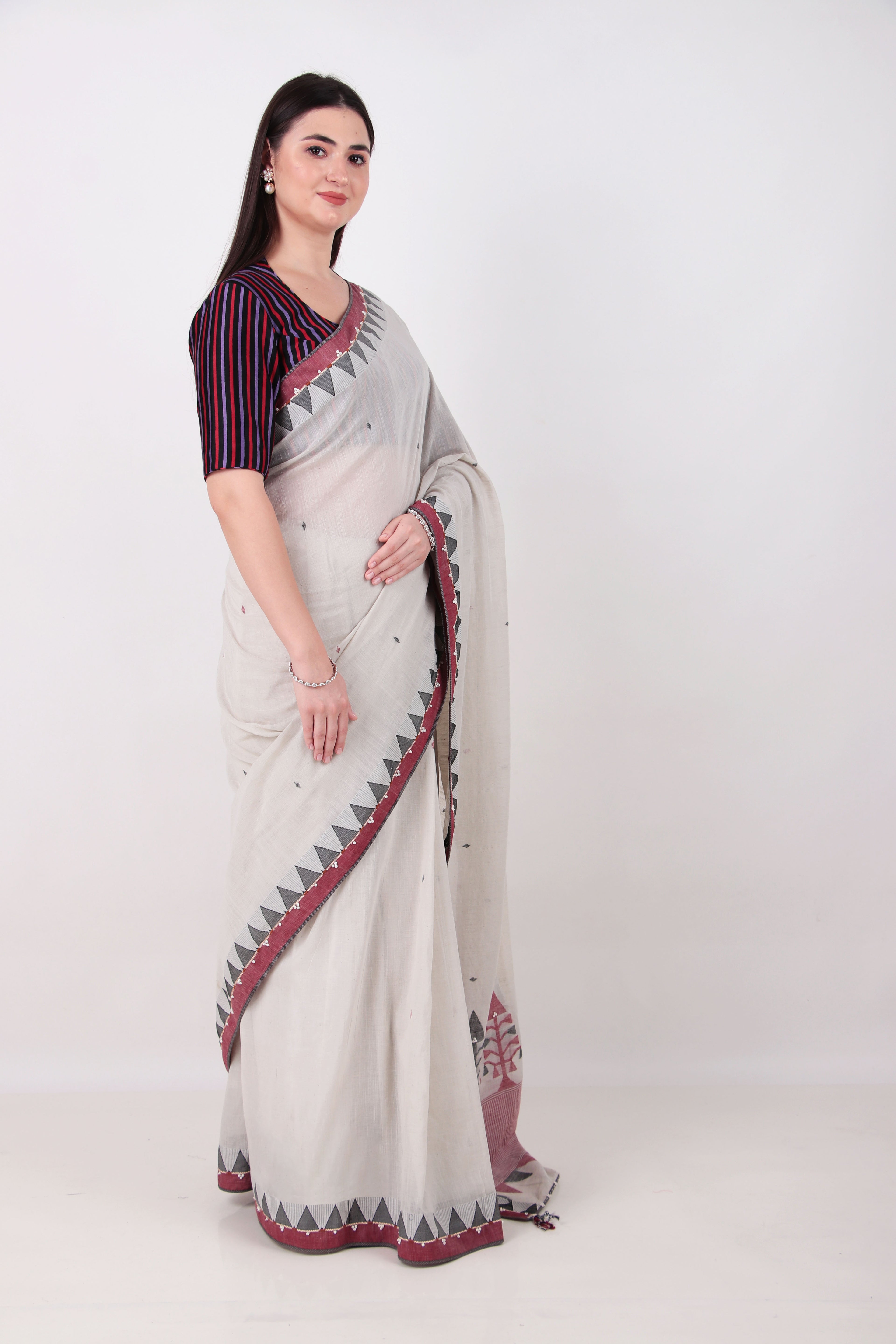 TATVA - Chalk White  Saree