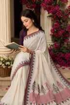 TATVA - Chalk White  Saree