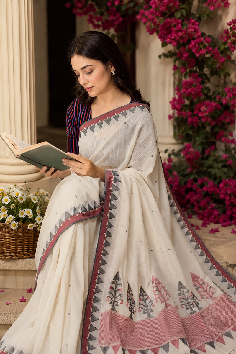 TATVA - Chalk White  Saree