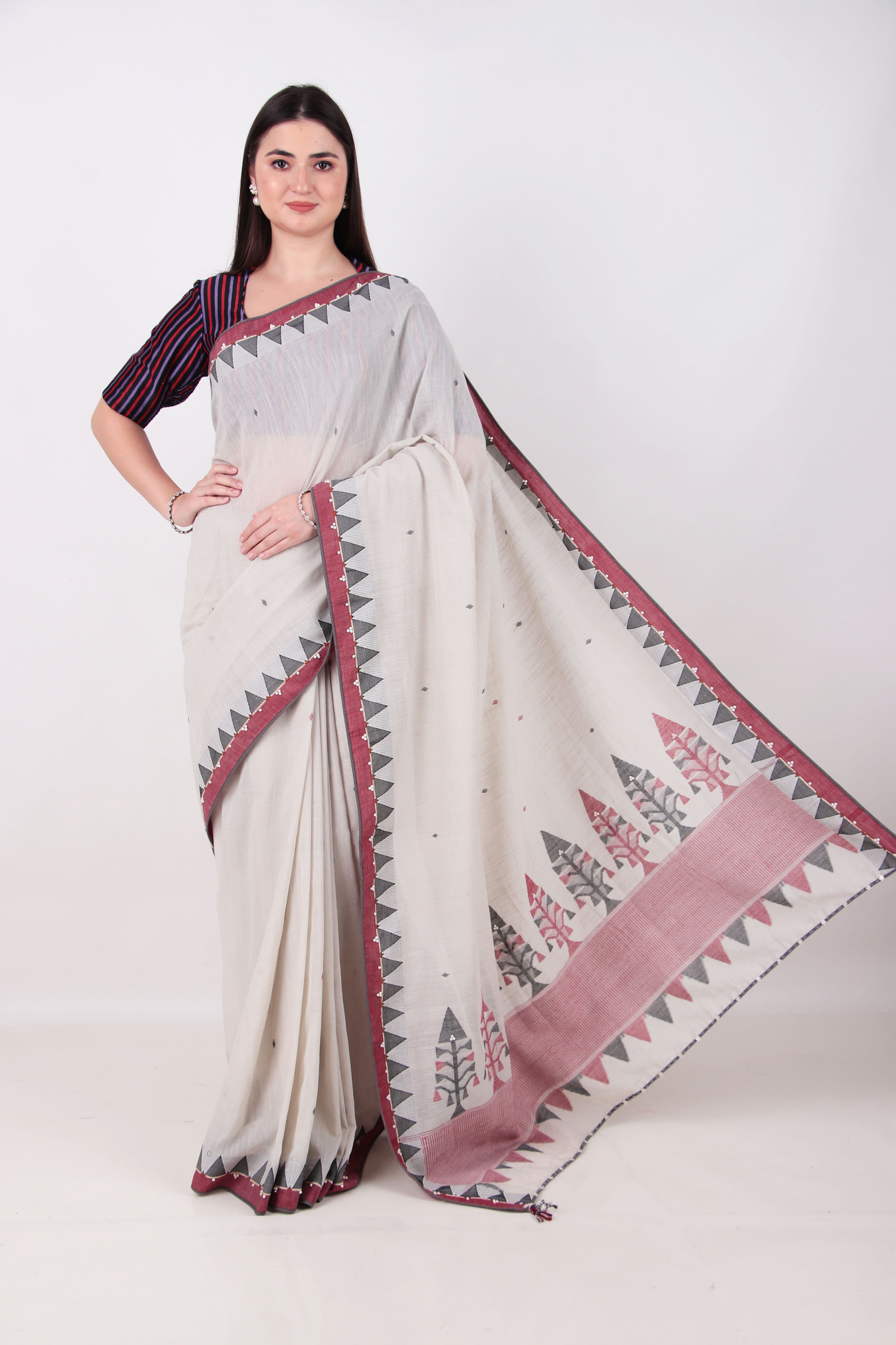 TATVA - Chalk White  Saree