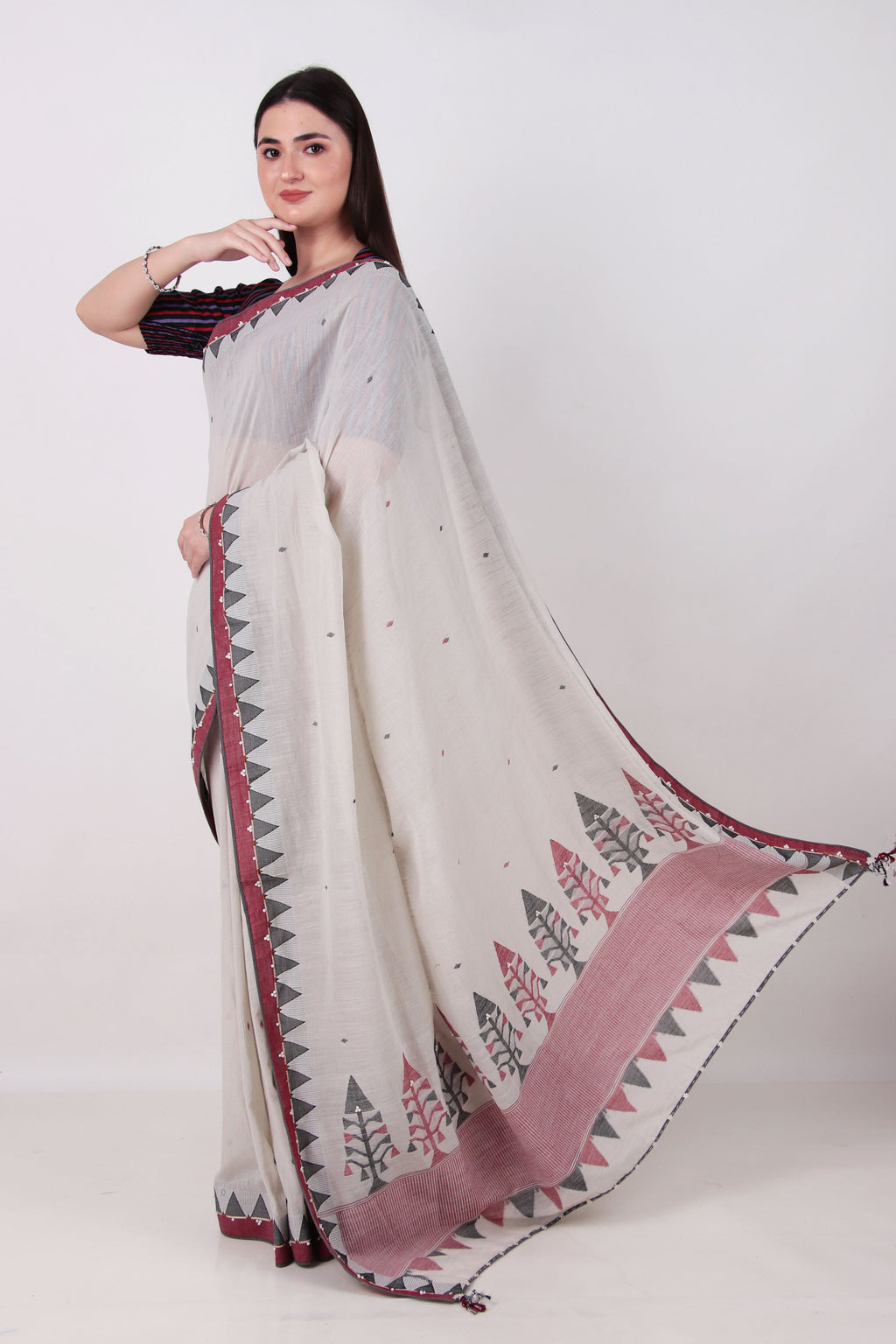 TATVA - Chalk White  Saree