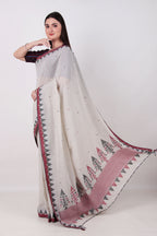 TATVA - Chalk White  Saree