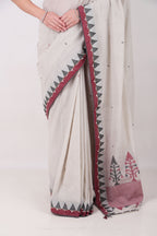 TATVA - Chalk White  Saree