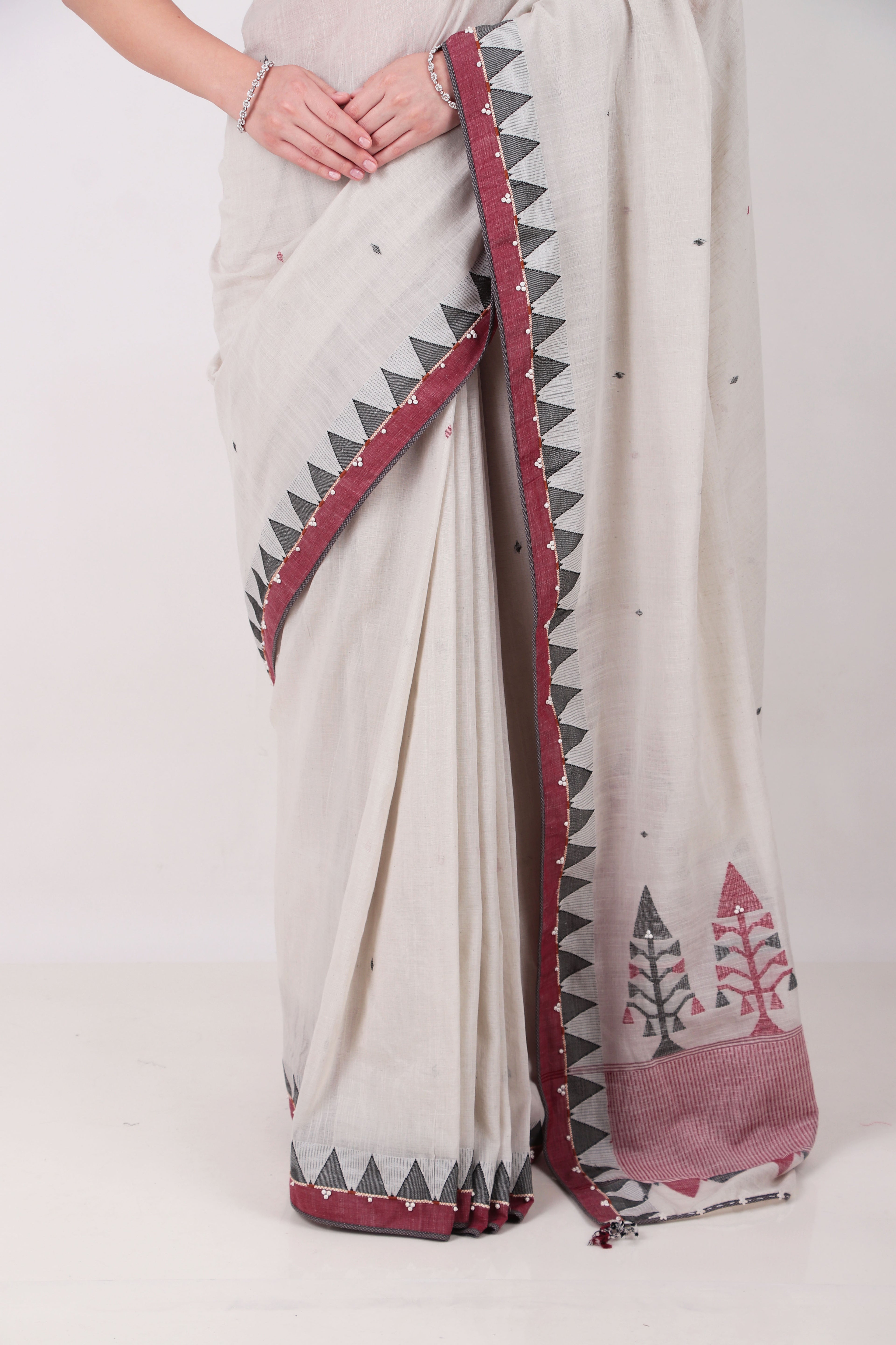 TATVA - Chalk White  Saree