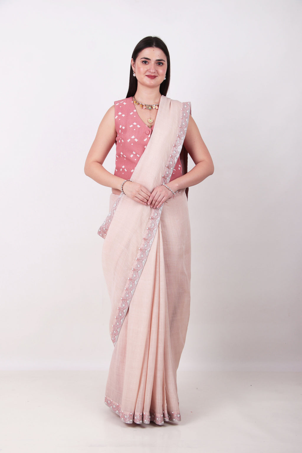 TARULATA -Powder pink saree