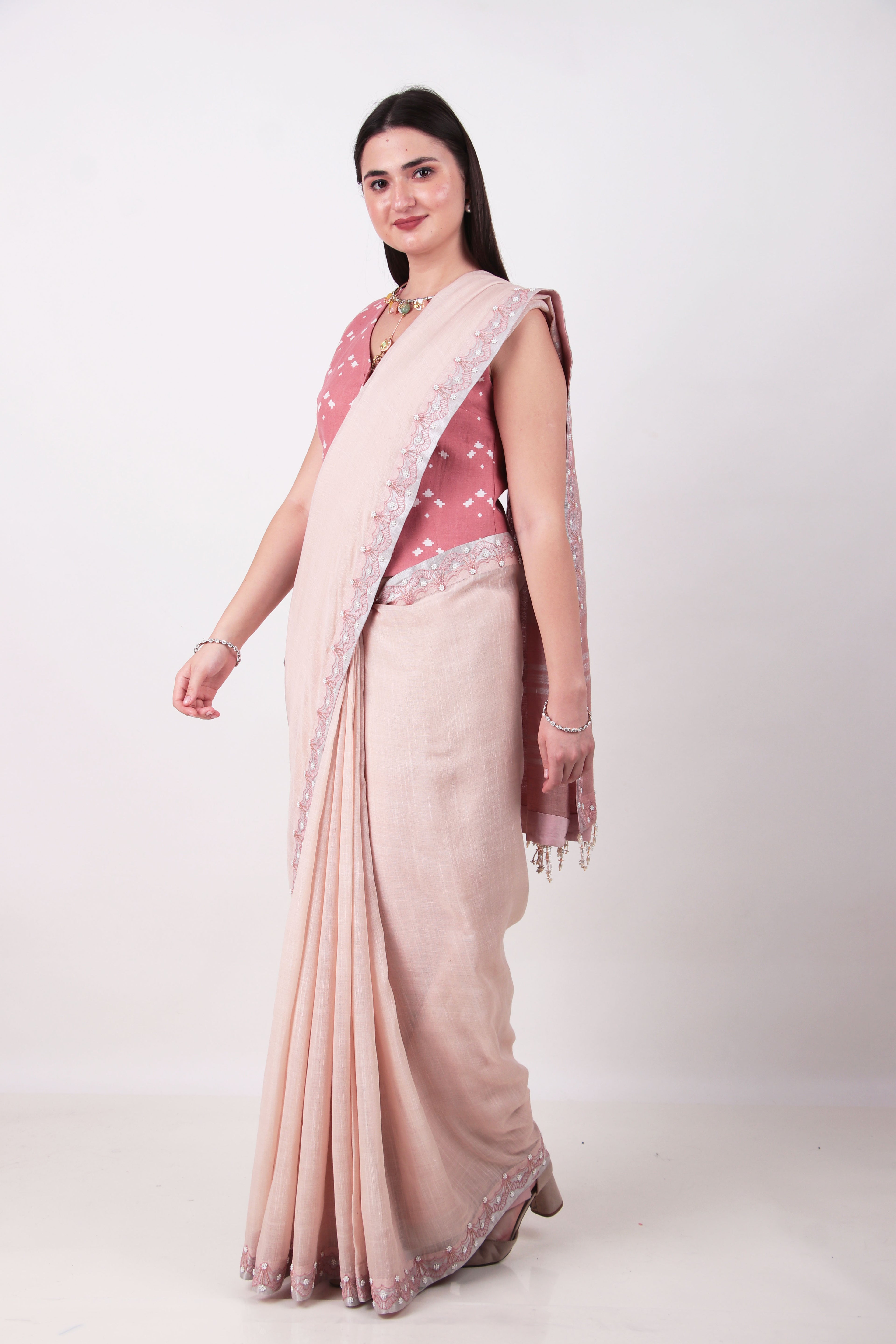 TARULATA -Powder pink saree