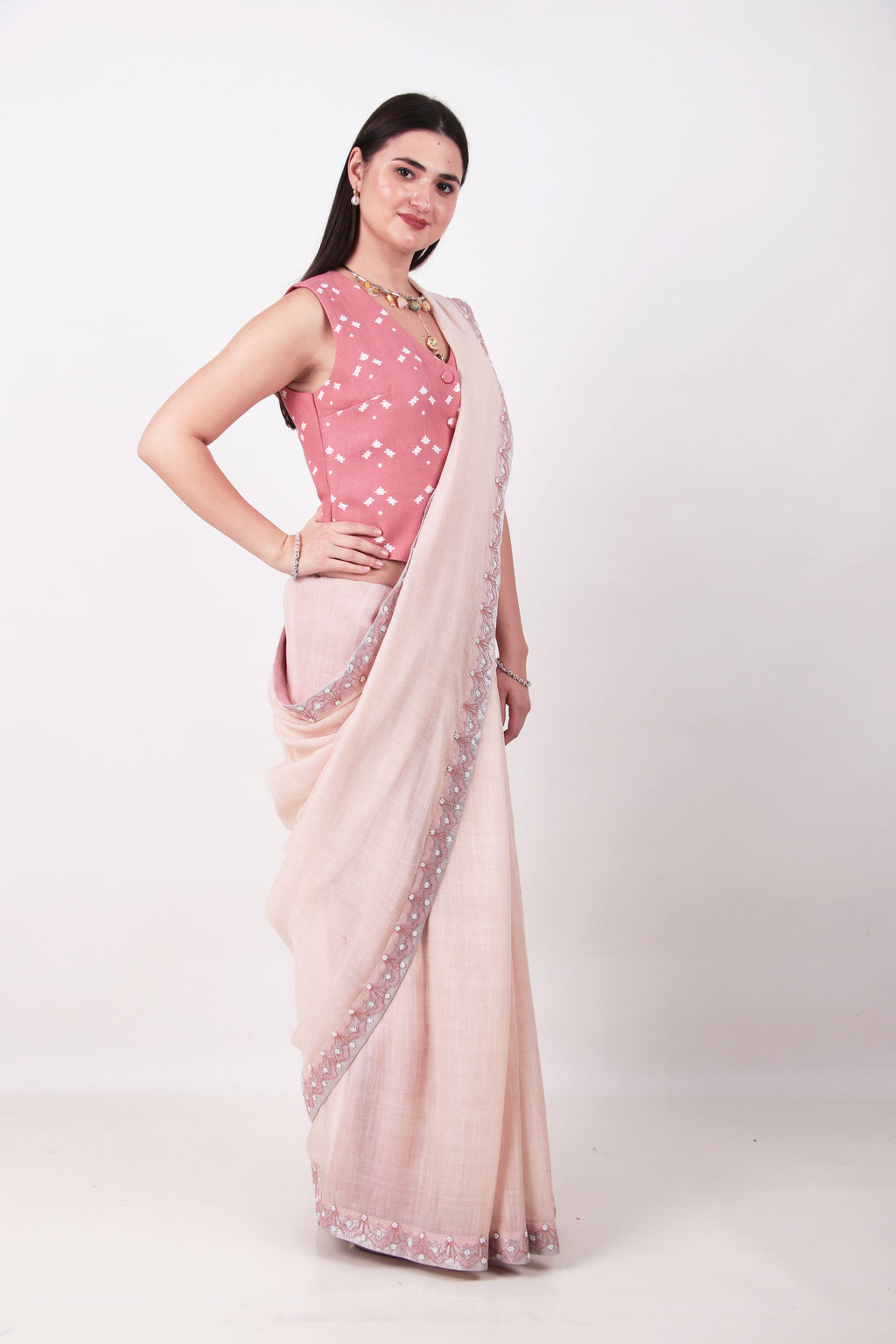 TARULATA -Powder pink saree