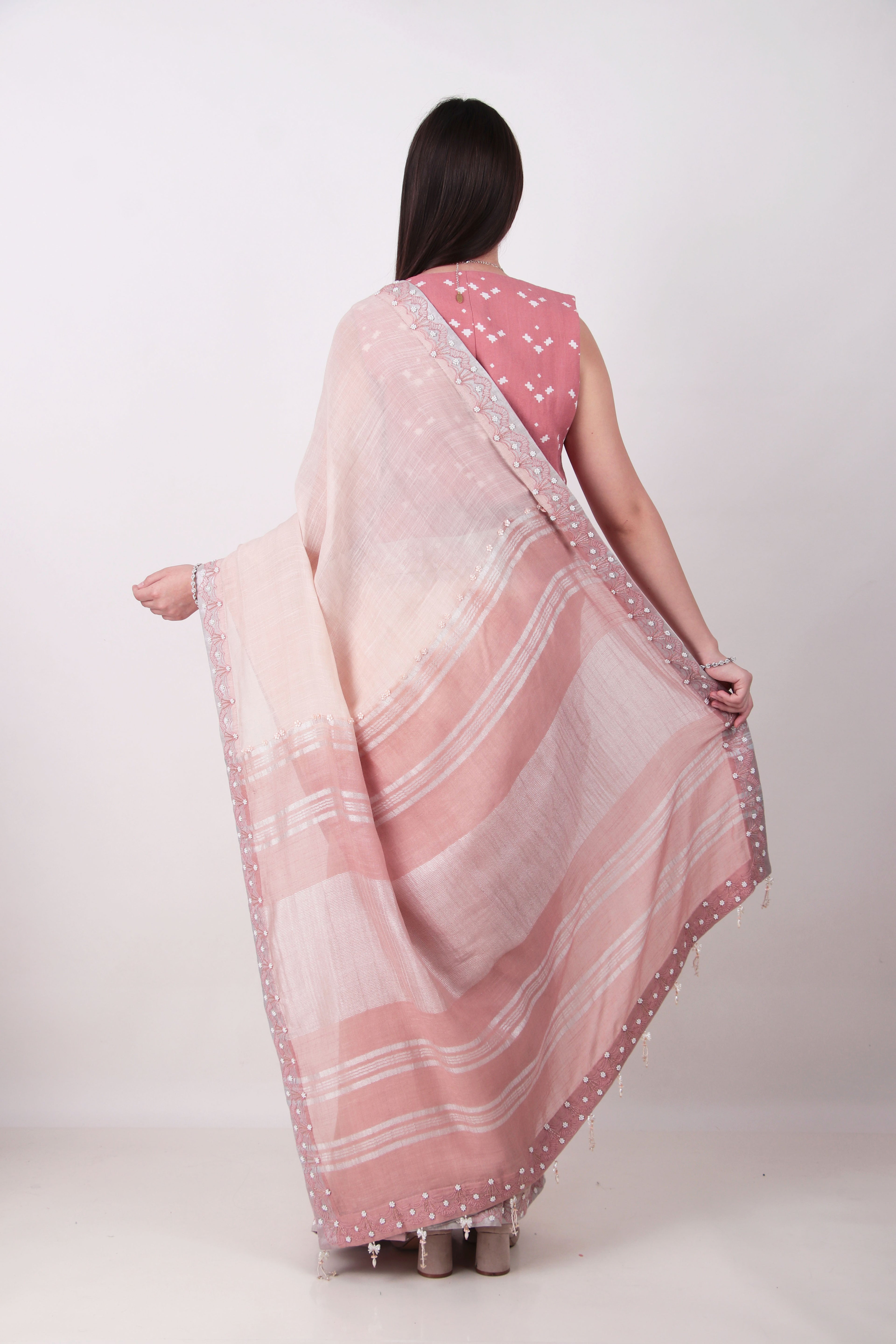 TARULATA -Powder pink saree