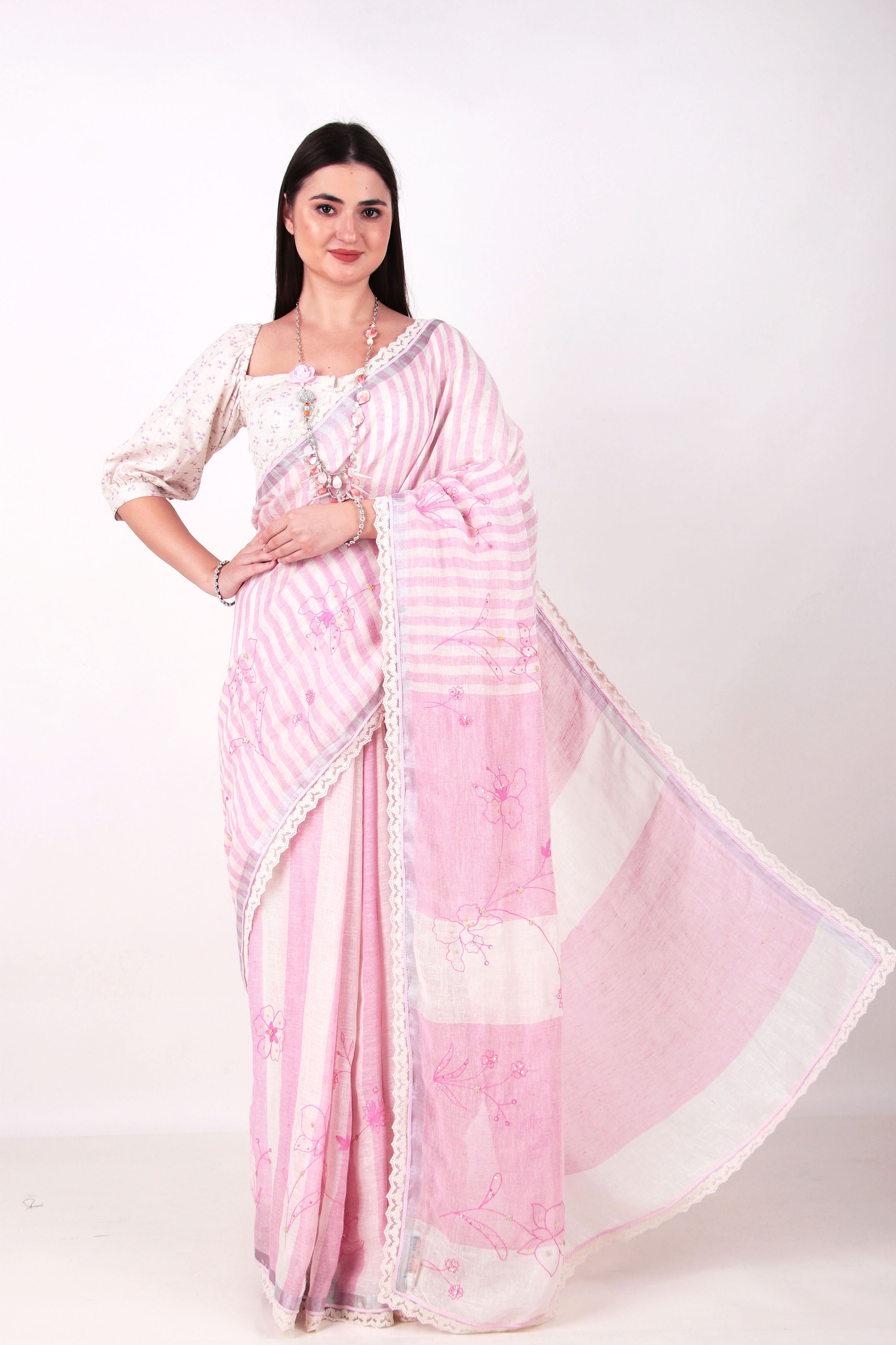 BHAVYA- Pink Saree