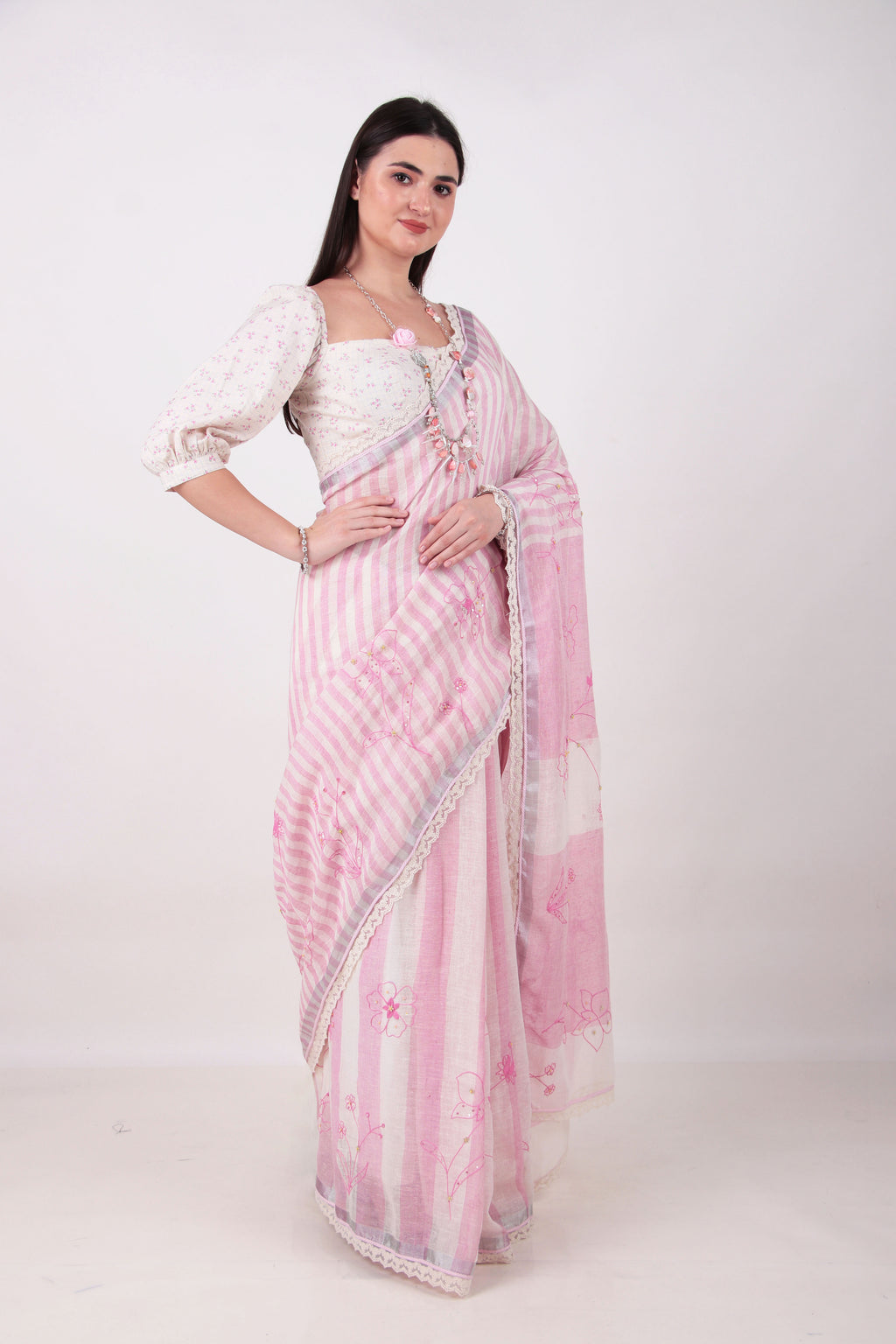 BHAVYA- Pink Saree