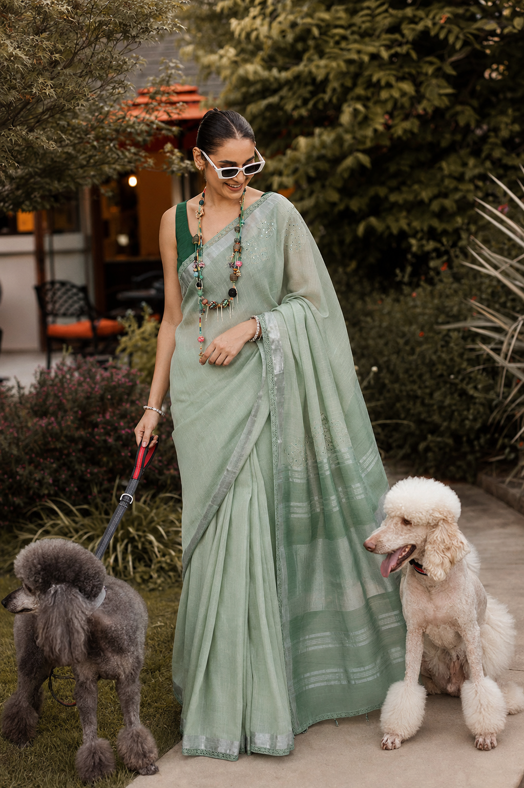VRISHNI –sage green saree