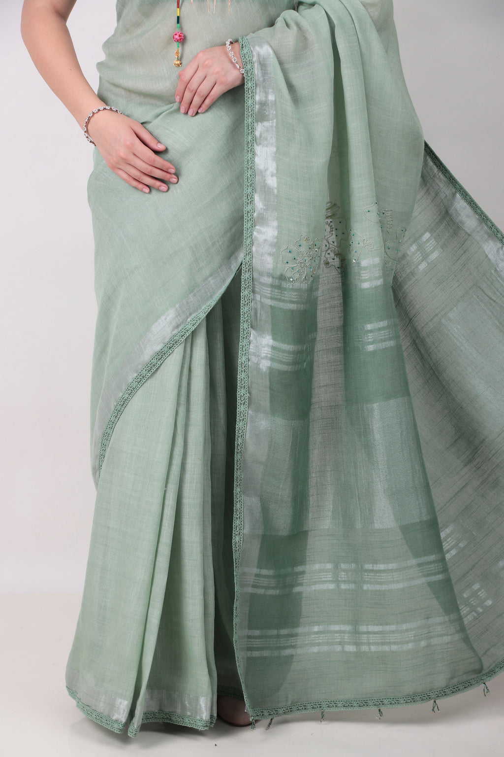 VRISHNI –sage green saree