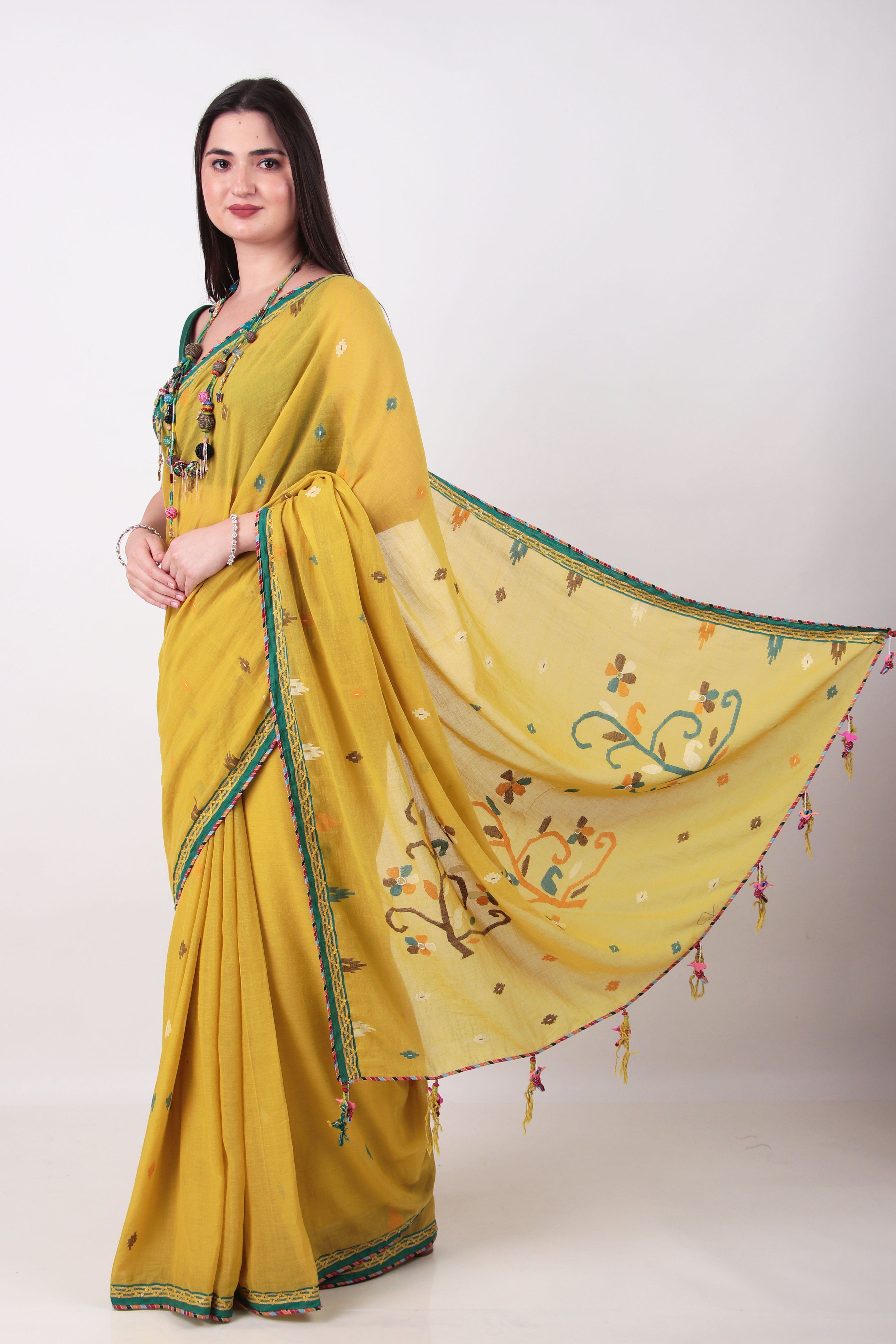 PRAKRITI   Mustard Yellow saree