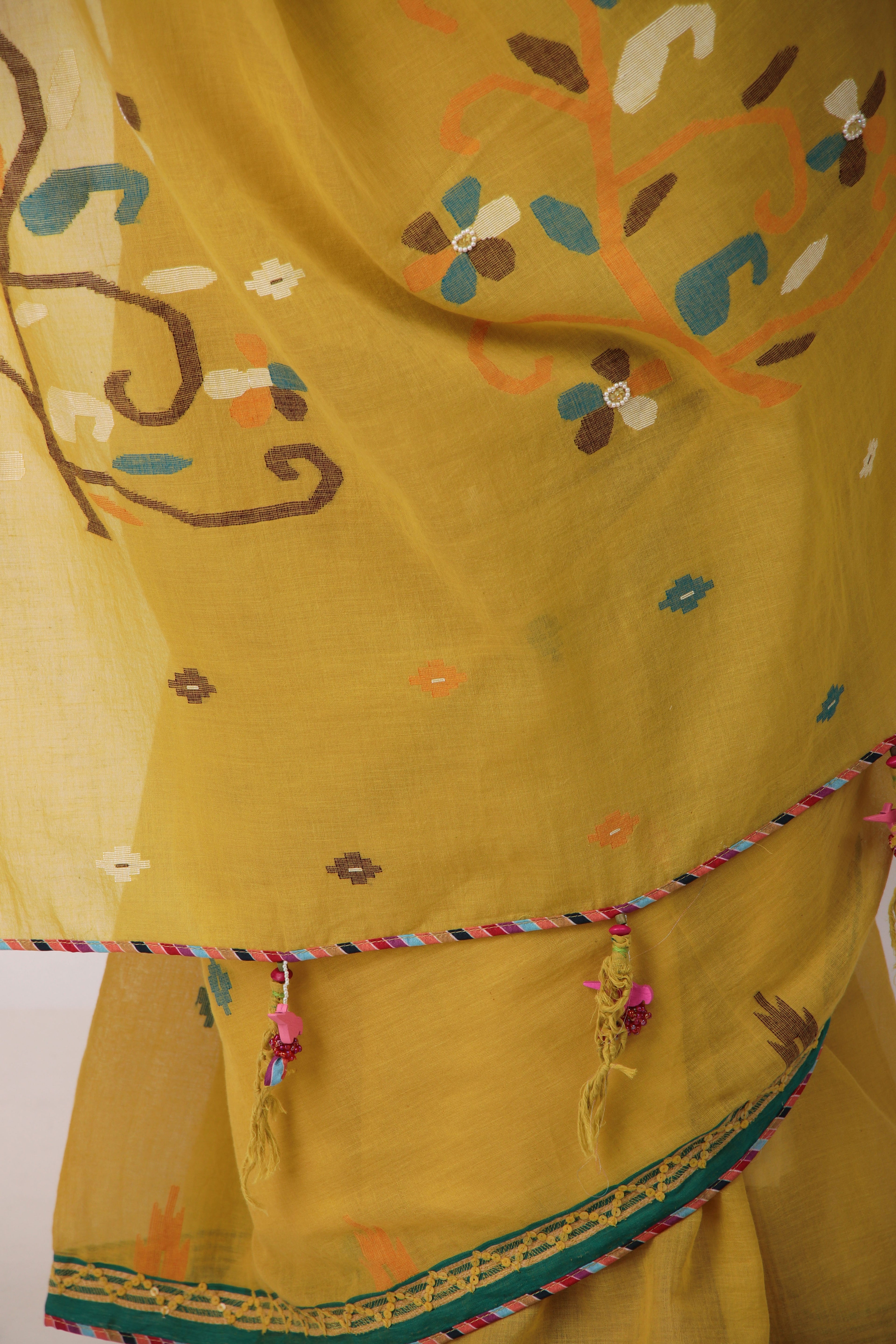 PRAKRITI   Mustard Yellow saree