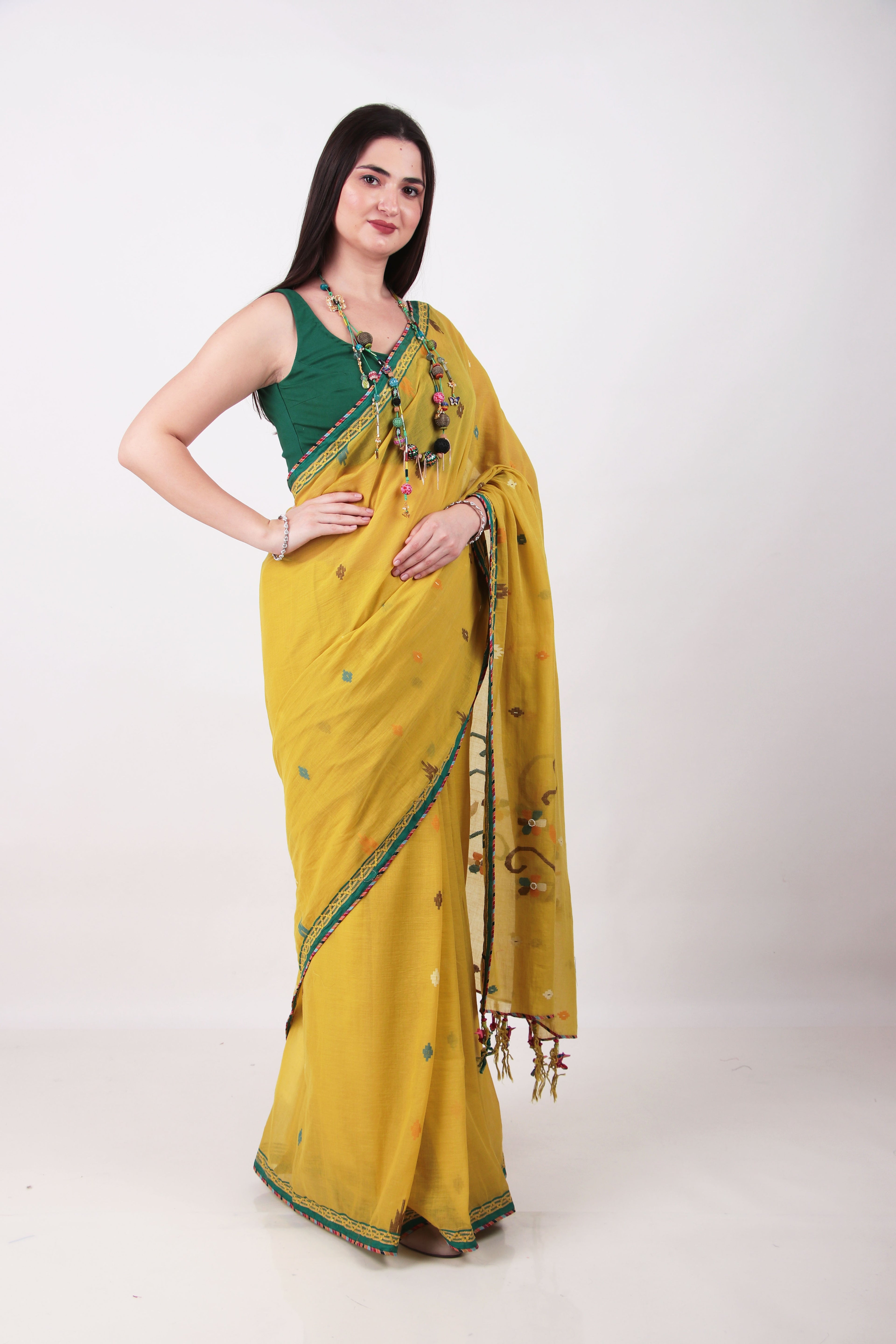 PRAKRITI   Mustard Yellow saree