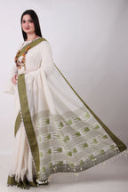 Vatika off white /cream Saree