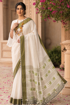 Vatika off white /cream Saree
